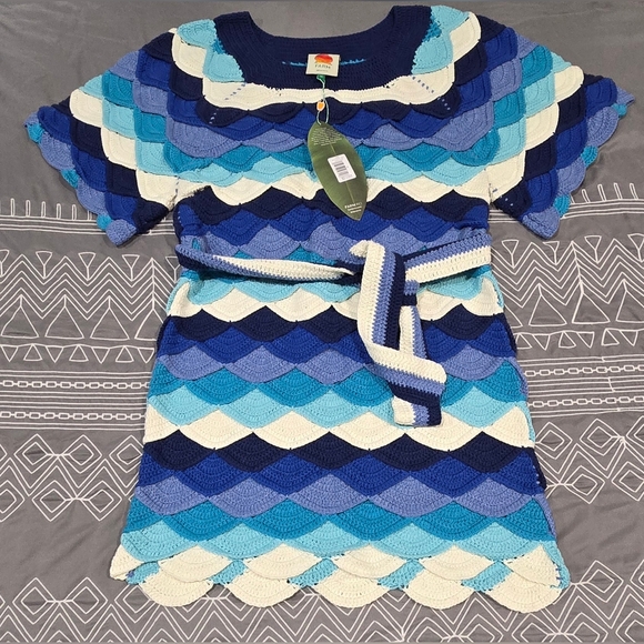 FARM Rio Dresses & Skirts - Farm Rio Waves Crochet Mini Dress Size Medium